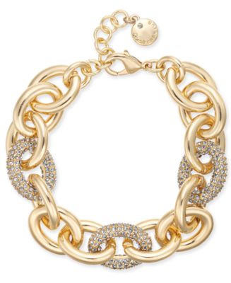 Charter Club Gold-Tone Pavé Link Bracelet, Created for Macy's - Macy's