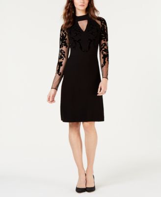 INC International Concepts Flocked-Velvet Sweater Dress