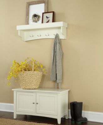 Shaker Cottage Tray Shelf Coat Hook with Cabinet Bench Set