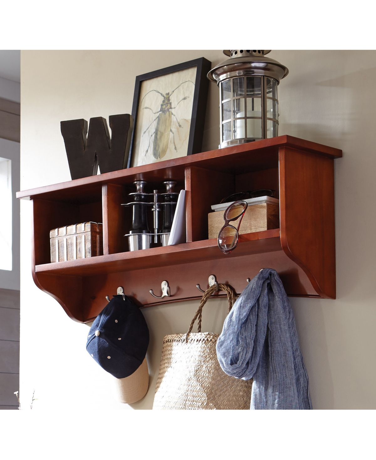 Shaker Cottage Storage Coat Hook,- Cherry