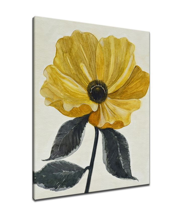 Ready2HangArt 'Elegant Poppy IV' Yellow Floral Canvas Wall Art, 30x20
