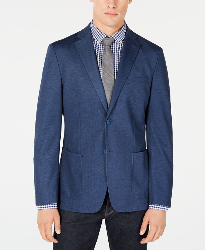 Calvin Klein Men's Slim-Fit Stretch Blue Solid Doubleface-Knit Sport Coat &  Reviews - Blazers & Sport Coats - Men - Macy's