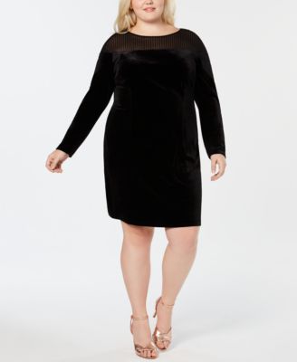 plus size black velvet dress