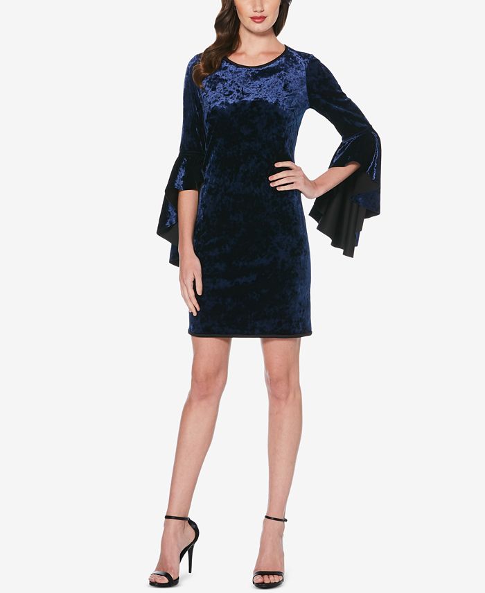 Macy's blue clearance velvet dress