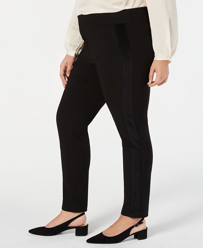 Alfani Women's Striped Pull On Pants Black Size Petite Small