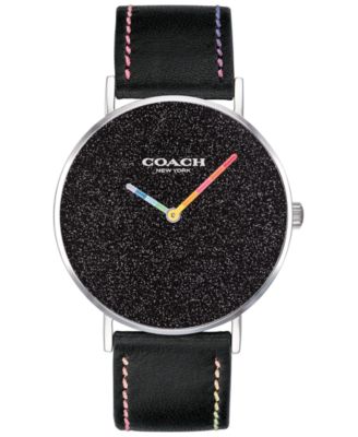 COACH - Women's Perry Black Leather Strap Watch 36mm