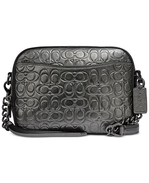 COACH Metallic Signature Embossed Leather Camera Bag & Reviews