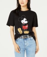 Seventyseven Lifestyle Damen Disney T-Shirt Mickey Mouse Glitzer Print  weiss rosa