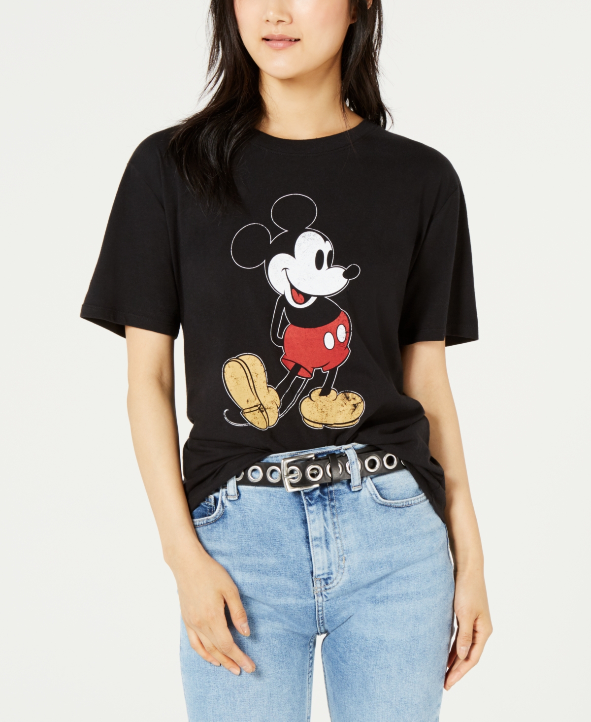 Juniors' Mickey Graphic T-Shirt - Black