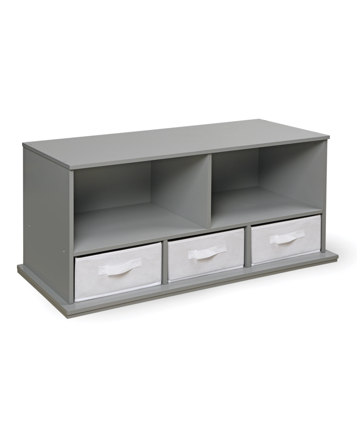 Stackable Shelf Storage Cubby With Three Baskets - Gray