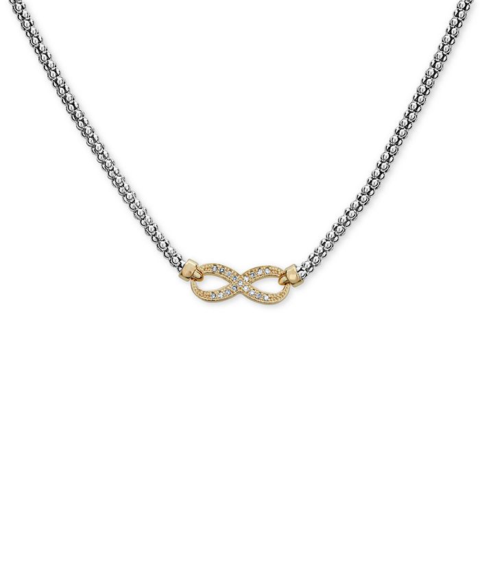 Macy s Diamond Two Tone Infinity Pendant Necklace 1 8 ct. t.w