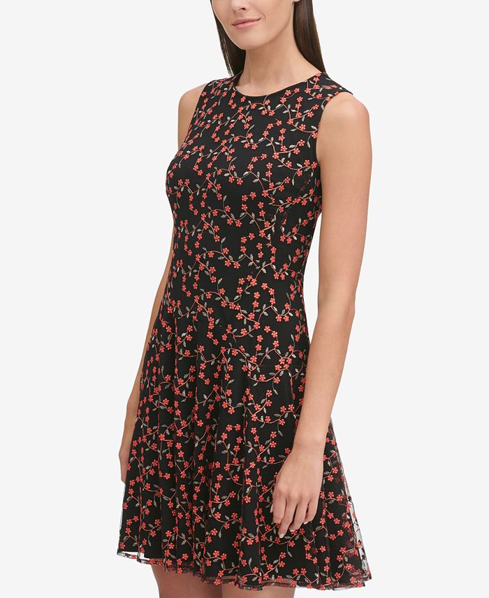 Tommy Hilfiger Embroidered Fit & Flare Dress - Macy's