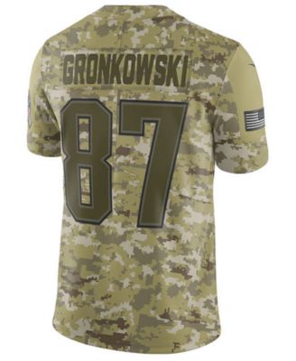Nike New England Patriots No87 Rob Gronkowski Camo Youth Stitched NFL Limited 2018 Salute to Service Jersey