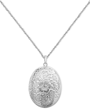 image of Sterling Silver Necklace, Four Photo Engraved Locket