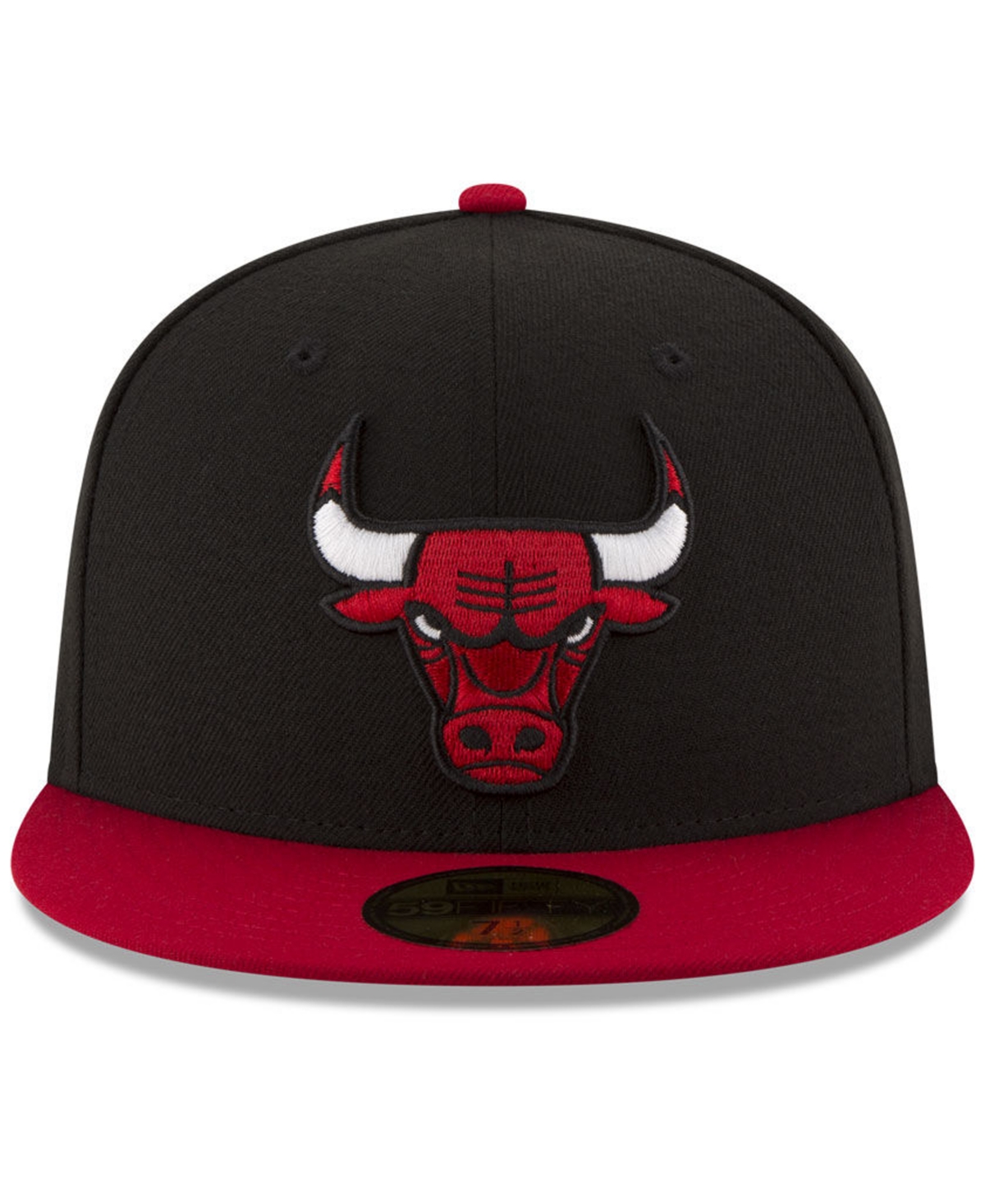 New Era Chicago Bulls Basic 2 Tone 59fifty Fitted Cap In Black,red