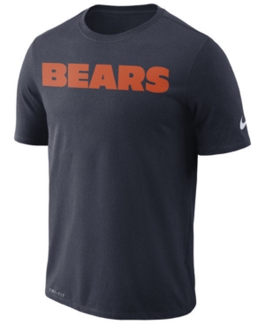 Nike Men's Chicago Bears Dri-fit Cotton Essential Wordmark T-Shirt