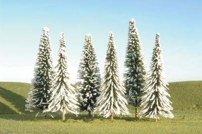 Bachmann Trains 5 To 6 Inch Pine Trees With Snow 6 Per Box Ho Scale
