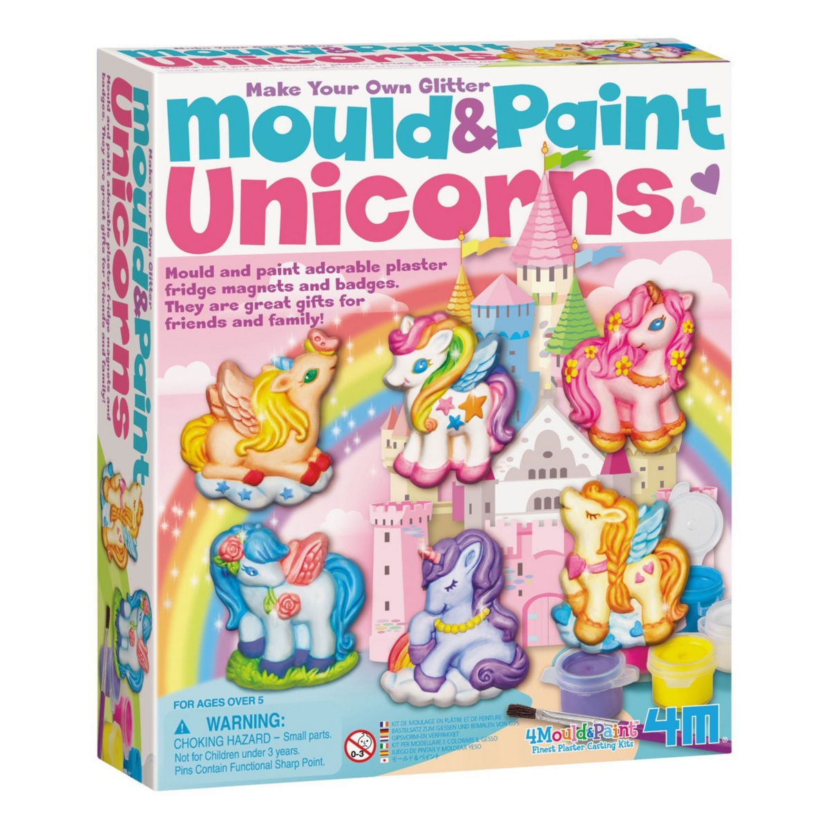 4m Make Your Own Glitter Mould And Paint Unicorns Kit In Multi