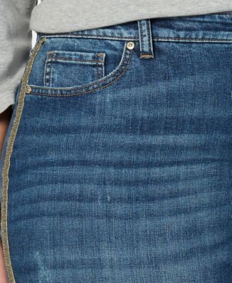 Style & Co Plus Size Metallic Side-Stripe Curvy Skinny Jeans, Created for Macy's