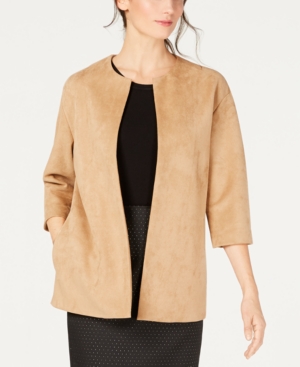 image of Anne Klein Faux-Suede Topper Jacket