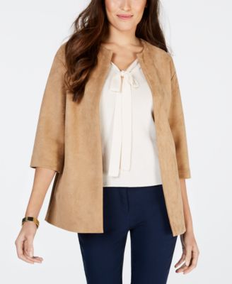 anne klein faux suede jacket