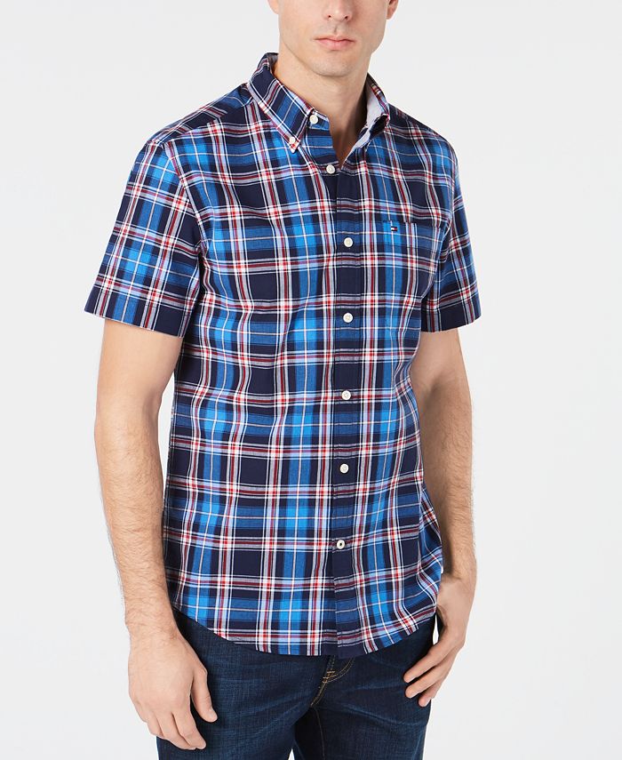 Tommy Hilfiger Men's Orser Madras Plaid Shirt, Created for Macy's - Macy's