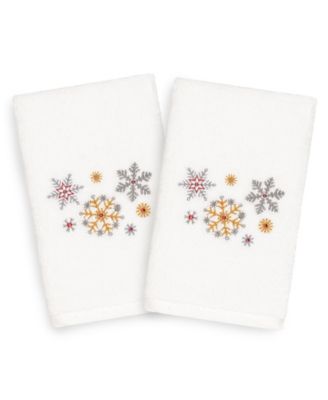 Christmas Snowfall 100% Turkish Cotton 2-Pc. Hand Towel Set