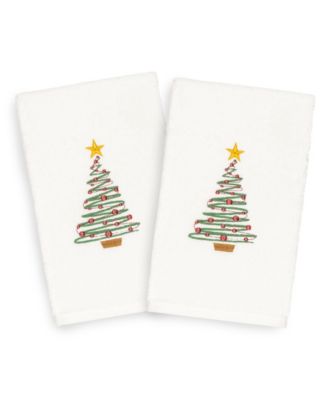 Christmas Tree 100% Turkish Cotton 2-Pc. Hand Towel Set