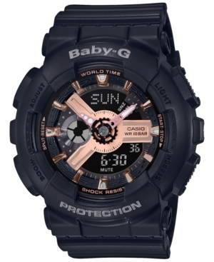 image of Baby-g Women-s Analog-Digital Black Resin Strap Watch 43.4mm