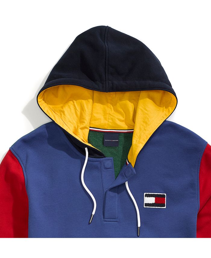 Tommy Hilfiger Men's Old School Popover Hoodie with Magnetic Closure ...