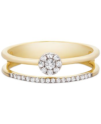 Wrapped - Diamond Cluster Double Ring (1/6 ct. t.w.) in 14k Gold