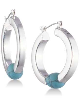Lauren Ralph Lauren - Gold-Tone Imitation Pearl Hoop Earrings