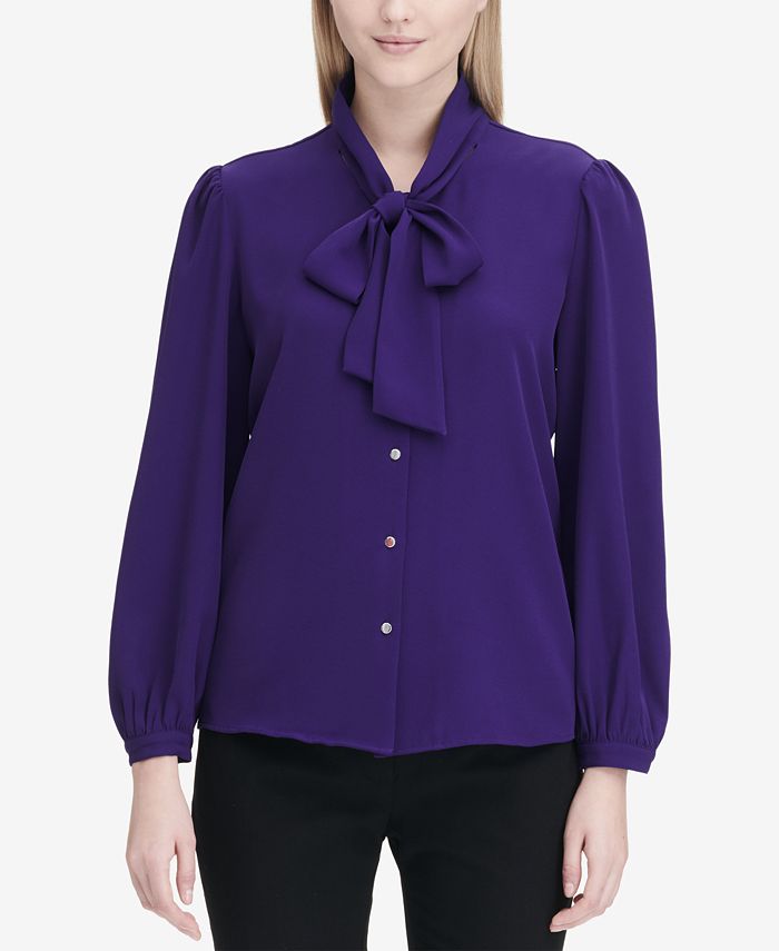 Calvin Klein Side Tie Blouse Pink Size S