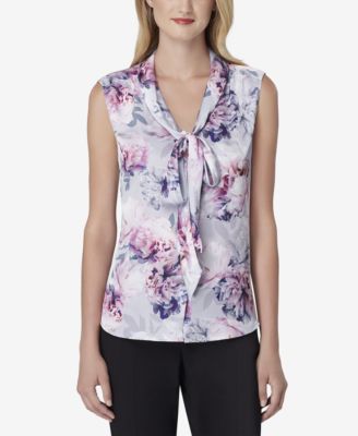 Tahari ASL - Floral-Print Charmeuse Blouse