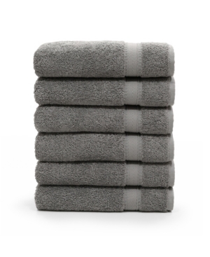Linum Home Sinemis 6-pc. Terry Hand Towel Set Bedding In Dark Grey