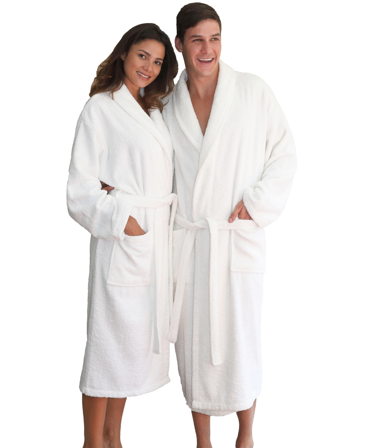 Unisex 100% Turkish Cotton Terry Bath Robe - White
