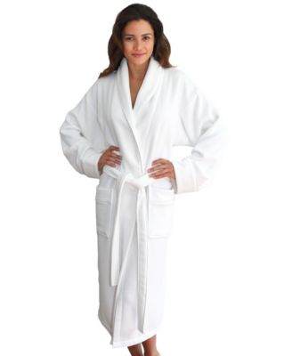 Waffle Terry Bath Robe with Satin Piped Trim