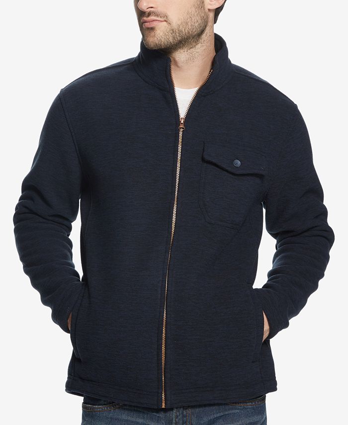 Weatherproof Vintage Men's Full-Zip Fleece-Lined Sweater - Macy's