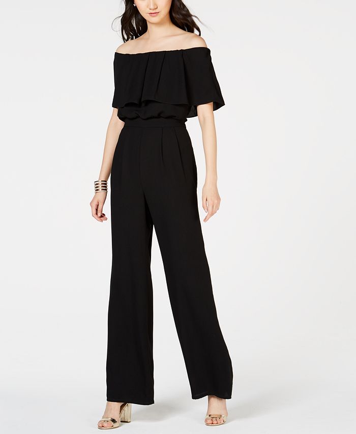 Macy's off the shoulder clearance jumpsuit