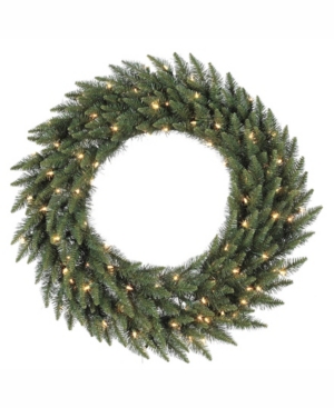 Vickerman 36  Camdon Fir Artificial Christmas Wreath  Multi-colored LED Mini Lights - Faux Holiday Wreath - Indoor Seasonal Home Decor