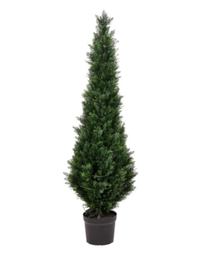 Vickerman 5' Artificial Potted Green Cedar Tree Uv Resistant