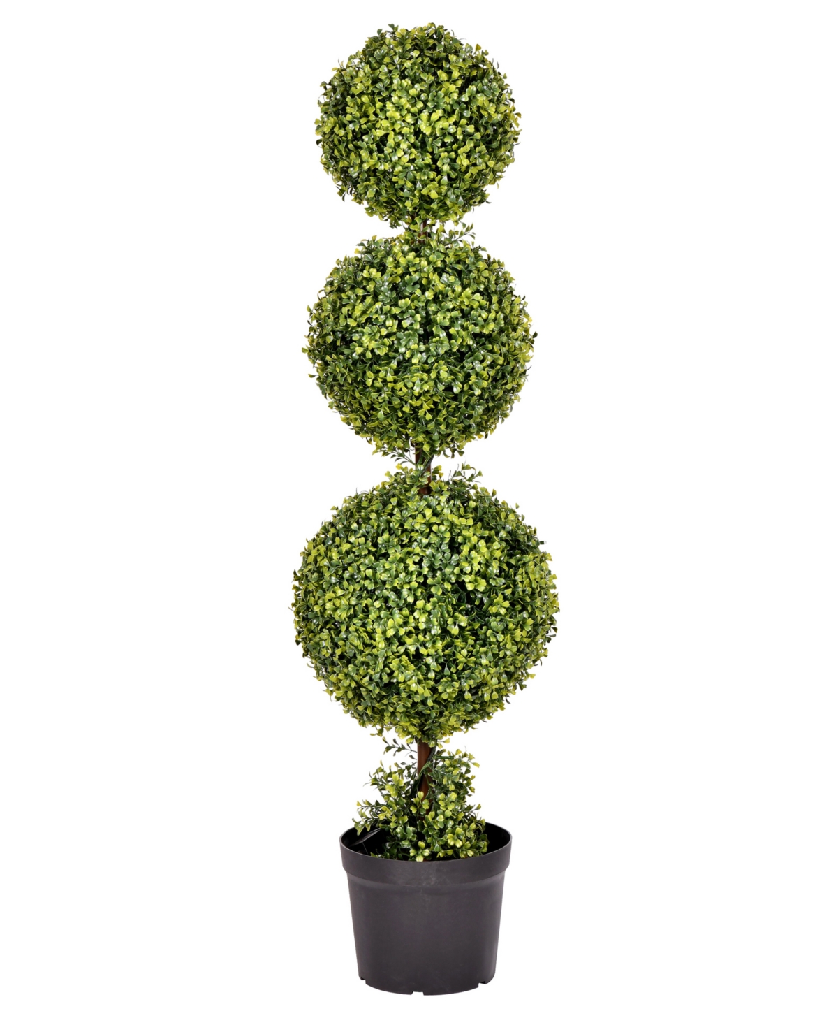 Vickerman 4' Artificial Potted Triple Ball Green Boxwood Topiary In No Color
