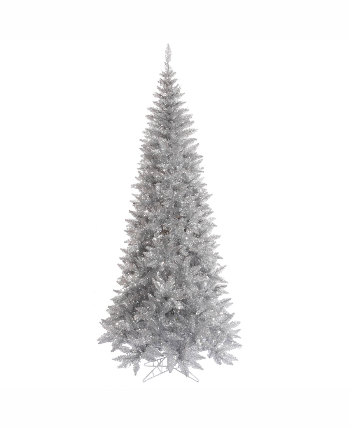 7.5' Silver Tinsel Fir Artificial Christmas Tree Unlit
