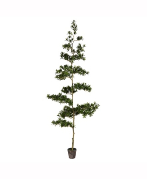 Vickerman 9' Artificial Potted Podocarpus Tree With 9870 Leaves