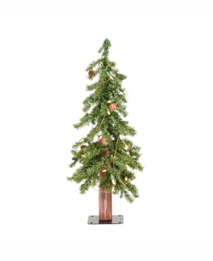 Vickerman 2 ft Alpine Artificial Christmas Tree Featuring 105 Pvc Tips And 50 Warm White Dura-Lit Led Lights