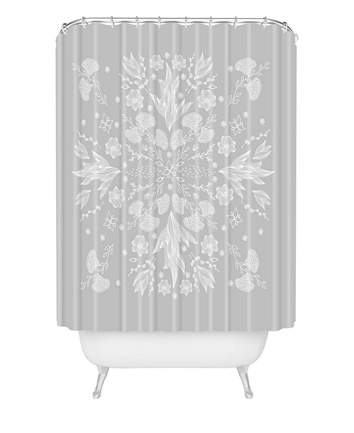 Deny Designs Iveta Abolina White Floral Gray II Shower Curtain Macy's