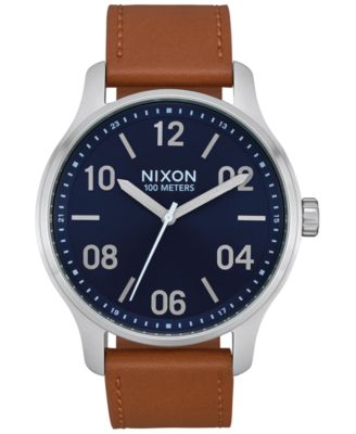 Nixon - Men's Patrol Leather Strap Watch 42mm
