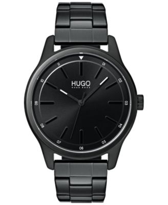 HUGO - Men's #Dare Black Stainless Steel Bracelet Watch 42mm