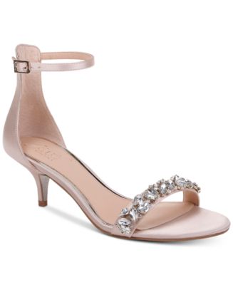 Jewel Badgley Mischka Women's Dash Kitten Heel Evening Sandals - Macy's