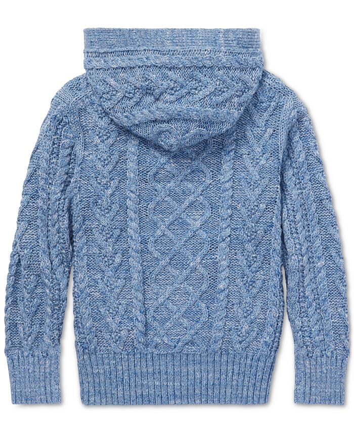 Polo Ralph Lauren Little Boys Aran-Knit Cotton Hoodie - Macy's